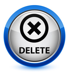 Obraz premium Delete crystal blue round button