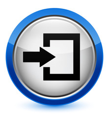 Login icon crystal blue round button