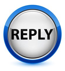 Reply crystal blue round button