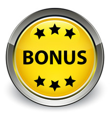 Bonus icon optimum yellow round button