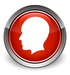 Head men face icon optimum red round button