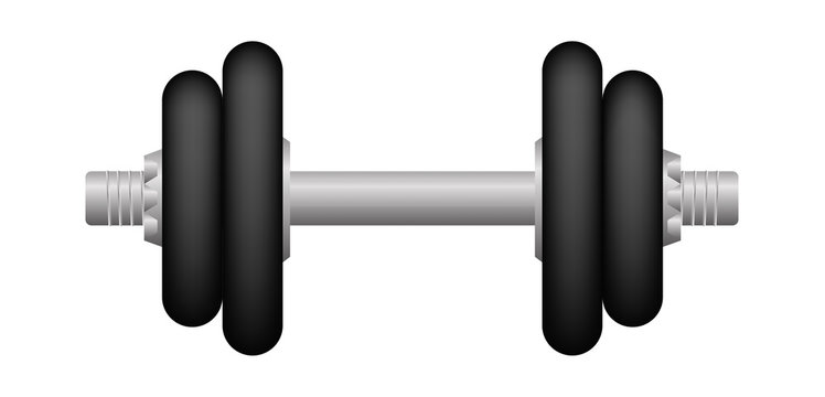 black dumbbell isolated on a white background vector