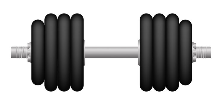 black dumbbell isolated on a white background vector