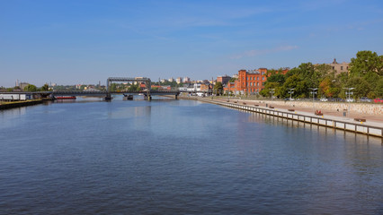 Fototapeta na wymiar Szczecin, View of the Odra river 