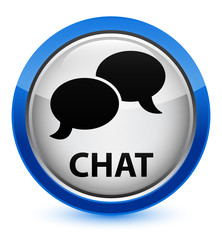 Chat crystal blue round button