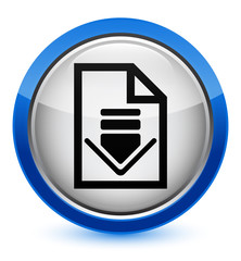 Download document icon crystal blue round button