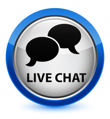 Live chat crystal blue round button
