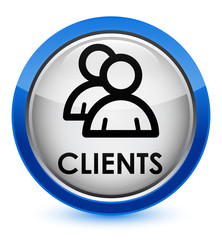 Clients (group icon) crystal blue round button