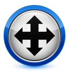 Move icon crystal blue round button