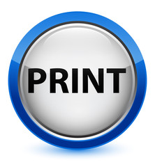Print crystal blue round button
