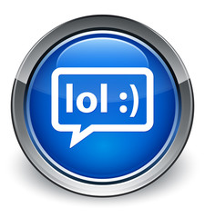 LOL bubble icon optimum blue round button