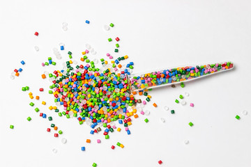 Fototapeta premium Polymeric dye. Colorant for plastics. Pigment in the granules.