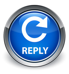 Reply (rotate arrow icon) optimum blue round button