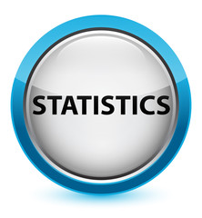Statistics crystal cyan blue round button