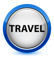 Travel crystal blue round button