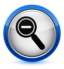 Zoom out icon crystal blue round button