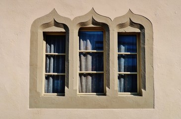 Traditionelles Fenster, Gruyères, Schweiz