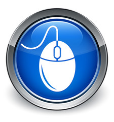 Mouse icon optimum blue round button
