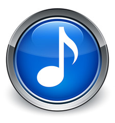 Music icon optimum blue round button