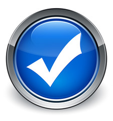 Validation icon optimum blue round button