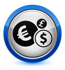 Finances icon crystal blue round button