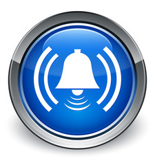 Alarm icon optimum blue round button