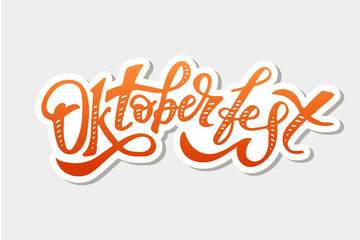 Naklejka premium Oktoberfest lettering Calligraphy Brush Text Holiday Vector Sticker