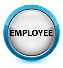 Employee crystal cyan blue round button