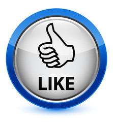 Like crystal blue round button