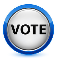 Vote crystal blue round button