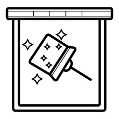 Window cleaning with wiper icon