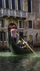 Fototapeta na wymiar romantic trip on a gondola