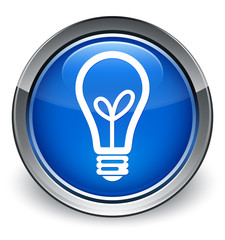 Bulb icon optimum blue round button