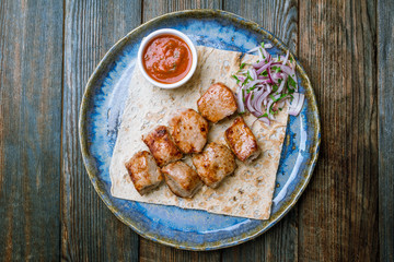 Kebab of veal