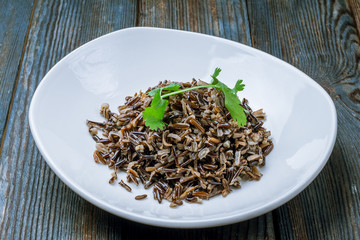 wild black rice boiled