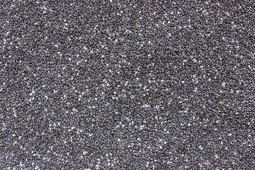 Food background of chia seeds.  Top view.