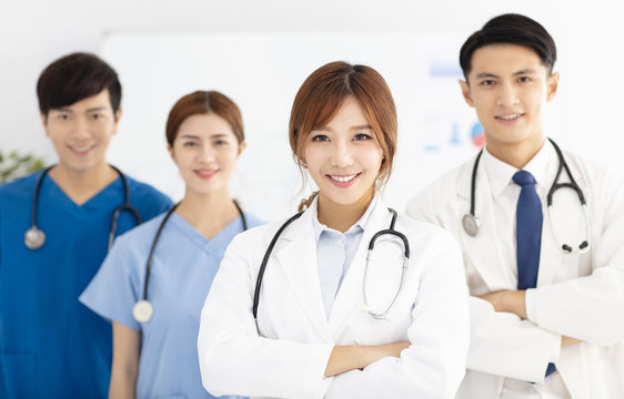 Portrait Of Asian Medical Team, Doctors And Nurses.