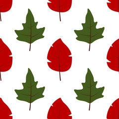 Seamless background with vector leaves for your design