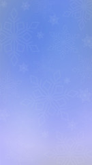 Fototapeta na wymiar Blue-purple hue abstract winter background, large and small pale snowflakes