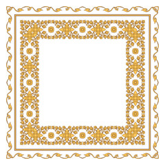 Square pattern with decorative outline elements of traditional