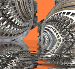 3D illustration artwork of virtual scenery
