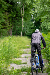 nature, Botanical garden, man from behind, cyclist