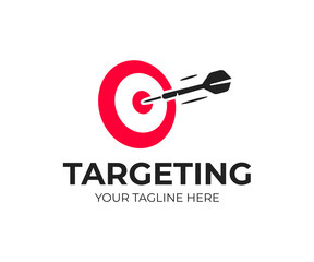 Target logo design. Dartboard and dart vector design. Target goal and arrow logotype