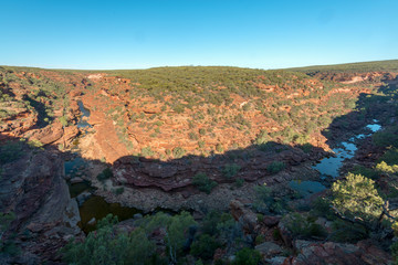 Looking down in the gorges of kalbarri National Park, WA, Western Australia ,Oceania