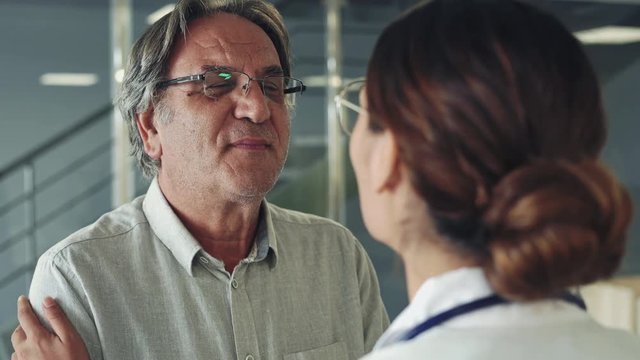 Health worker talking to the patient