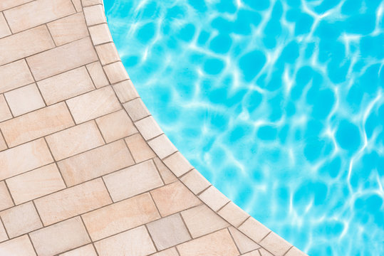 blue water and edge pool, top view