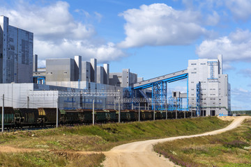 complex of mine buildings of a modern mining enterprise for the extraction of salt