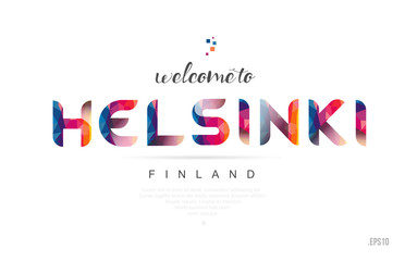 Welcome to helsinki finland card and letter design typography icon