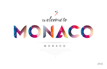 Welcome to monaco monaco card and letter design typography icon