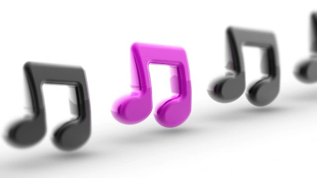 Musical note. Looping footage has 4K resolution. Encoder Prores 4444.